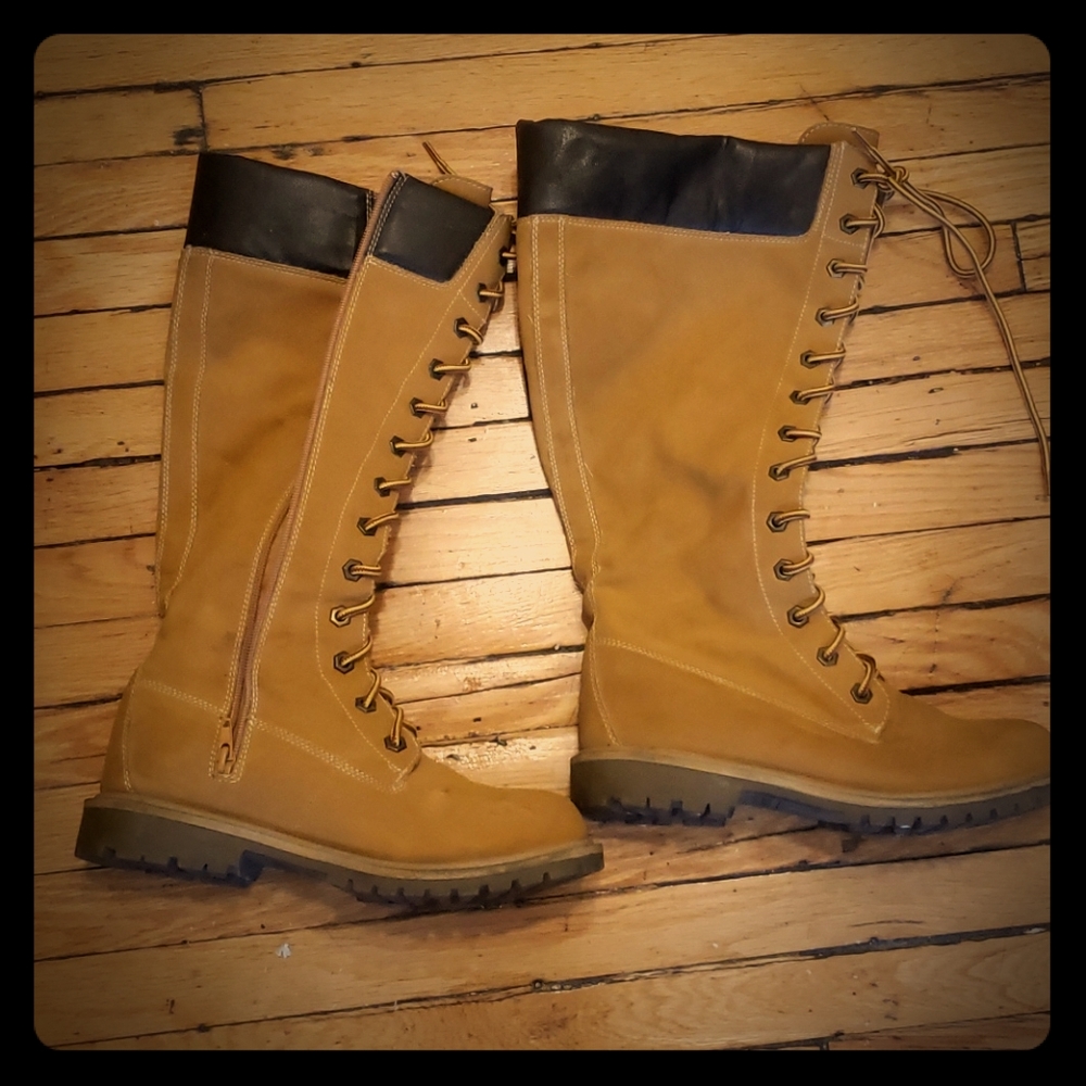 Timbaland style below the knee boots
